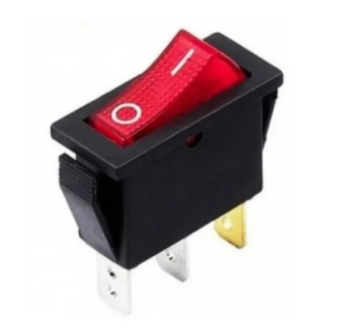 CHAVE KCD3 VERMELHA RETANG 2 POLOS S/ILUMINACAO 05.00.0098 KCD3