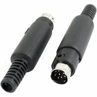 Plug Mini Din - 8 pinos macho 19.00.0058 PLUG MINI DIN 8 - PINOS MACHO 