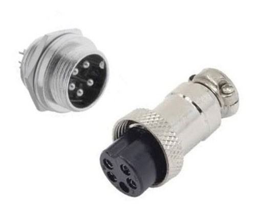 Conector Circular Macho x Fêmea 5 Vias 19.00.0218 MxF 5 vias