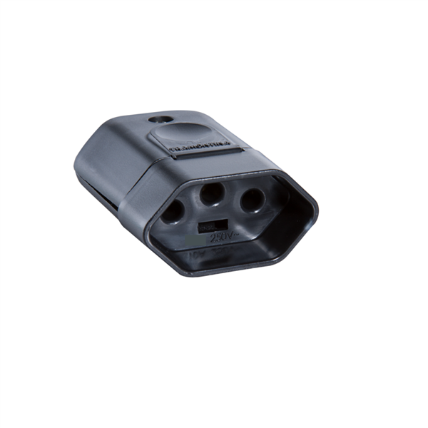 Plugue Fêmea 3P 20A Preto 19.28.0020 PLUG FEMEA 2P 20A PRETO