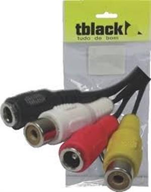 Cabo 2 RCA Fêmea x 2 Jack P4 30.00.0084 CABO P-3 ST + USB FEMEA 30CM 0 