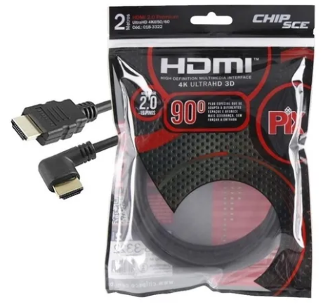 CABO HDMI 90 GRAUS 2M 4K 018-3322 30.00.0266 2M 4K 018-3322