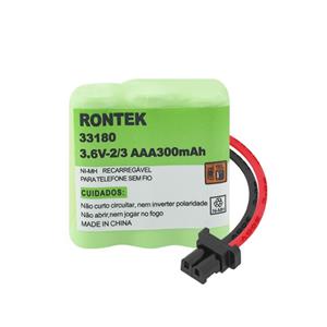 Bateria para Telefone 3,6V 300mAh 31.00.0328 BATERIA RECAR 3,6V 300MHA 14X3 