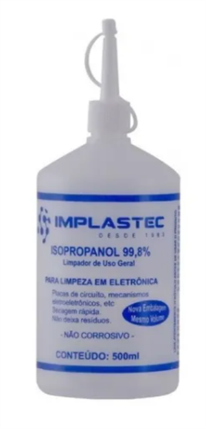 ALCOOL ISOPROPILICO 500ML IMPLASTEC 35.00.0067  500ML IMPLASTEC 