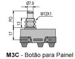 Chave Fim de Curso M3C KAP 41.00.0068 MICRO CHAVE M3C