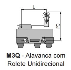 Chave Fim de Curso M3Q KAP 41.00.1240 MICRO CHAVE M3Q