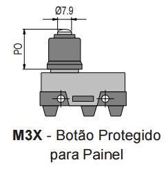 Chave Fim de Curso M3X KAP 41.00.1649 MICRO CHAVE M3X