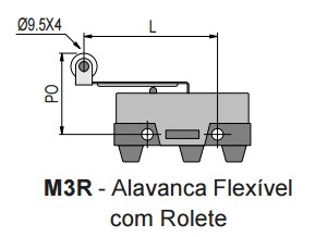 Chave Fim de Curso M3R KAP 41.00.1651 MICRO CHAVE M3R