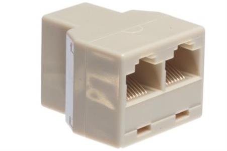 Adaptador RJ45 2 Fêmeas x 1 Fêmea 41.00.2053 RJ-45 3 FEMEAS 