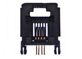 Jack para Placa Preto 6x4 RJ11 42.00.0015 6 X 4 - RJ11 