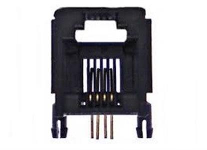 Jack para Placa Preto 6x4 RJ11 42.00.0015 6 X 4 - RJ11  