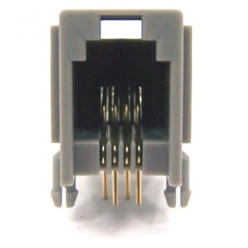 Jack para Placa Cinza 4x4 RJ11 42.00.0047 4 X 4 - RJ11