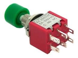 Chave push button sem retenção 6T NA/NF DS622 43.00.0262 CHAVE PUSH BUTTON S/RE 6T 