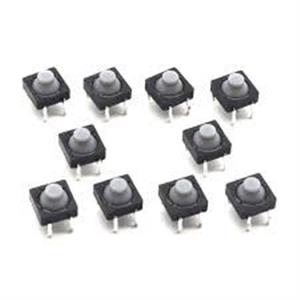 Chave TACT 8mmX8mm 4 e 2 terminal emborrachado 43.00.0275 CHAVE TACT 8MMX8MM 4 E 2 TERM. 