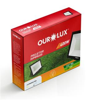 PROJETOR SUPERLED SLIM 400W BIV. PT 6500K 44.00.0502 PROJETOR SUPERLED SLIM 400W BI 