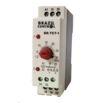 TEMPORIZADOR RETARDO NA ENERGIZAÇÃO BR-TET-1-30SEG 220VCA 55.80.0001 BR-TET-1-30SEG 220VCA