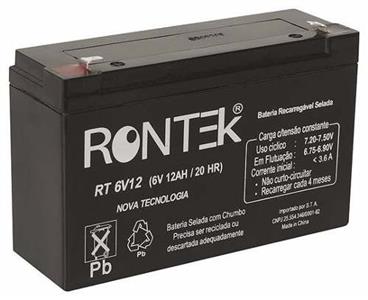 Bateria Selada 6V 12A Rontek 70.00.0007 BATERIA 6V 12 A SELADA 