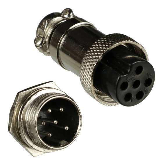 Conector Circular Macho x Fêmea 6 Vias 77.00.0274 MxF 6 vias