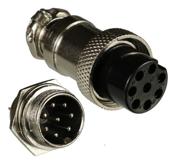Conector Circular Macho x Fêmea 8 Vias 77.00.0275 MxF 8 vias