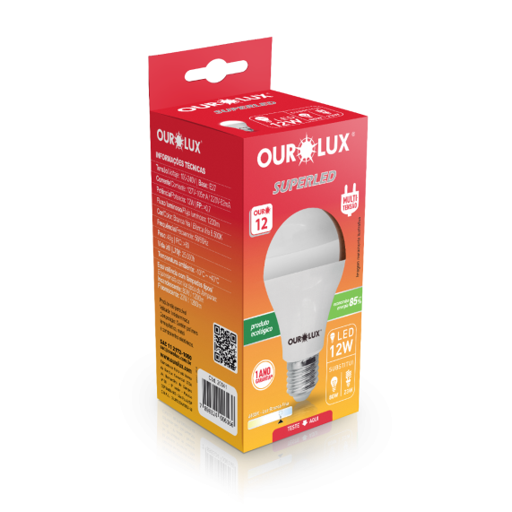 LAMPADA SUPERLED OURO BIV 12W 6500K 82.00.0129 20041-BIV12W