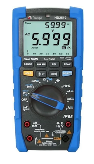 MULTIMETRO DIGITAL DISPLAY DUPLO CAT IV 600V TRUE RMS AC/AC+ 89.00.1026 HD 2510 