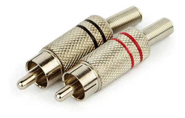 Plug RCA prata 6mm e 4mm.