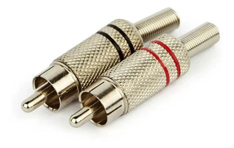 Plug RCA prata 6mm e 4mm. 19.00.0126 