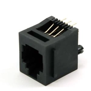 Jack para Placa Preto 6x4 RJ11 42.00.0015 6 X 4 - RJ11  