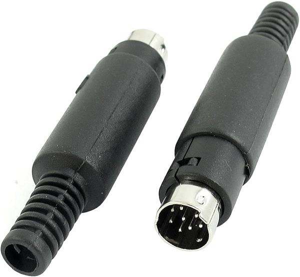 Plug Mini Din - 8 pinos macho 19.00.0058 PLUG MINI DIN 8 - PINOS MACHO