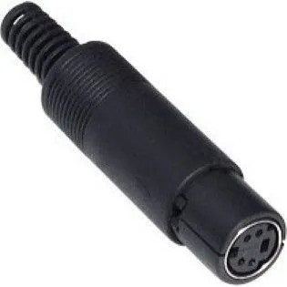 Plug Mini Din - 4 pinos fêmea 19.00.0057 PLUG MINI DIN 4 - PINOS FEMEA