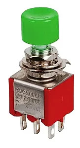 Chave push button sem retenção 6T NA/NF DS622 43.00.0262 CHAVE PUSH BUTTON S/RE 6T 