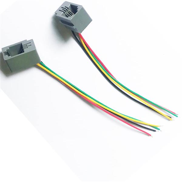 Jack modular PCI 4P4C com fios 90º 42.00.0289 JACK MODULAR PCI 4P4C - C/  FI