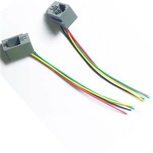 Jack modular PCI 4P4C com fios 90º 42.00.0289 JACK MODULAR PCI 4P4C - C/  FI 