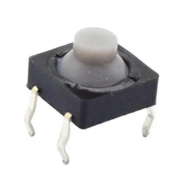 Chave TACT 8mmX8mm 4 e 2 terminal emborrachado 43.00.0275 CHAVE TACT 8MMX8MM 4 E 2 TERM.