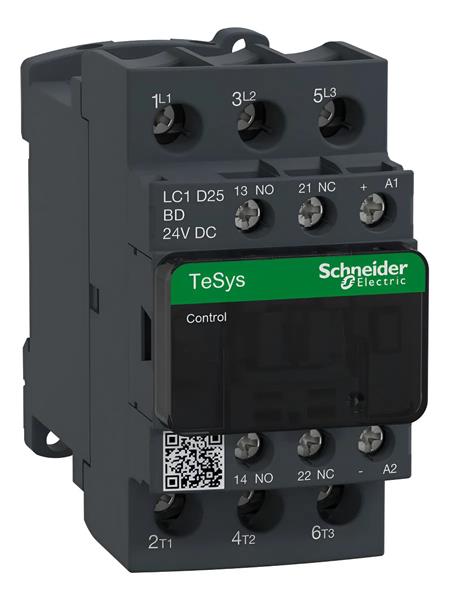 Contator tripolar 25A 1NA+1NF 24VCC LC1D25BD 53.01.0157 LC1D25BD