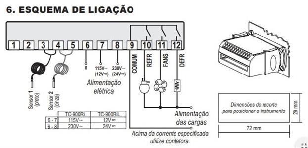 TC-910RI /01 Controlador de Temperatura Full Gauge 34.71.0078 TC-901RI FULL GAUGE 