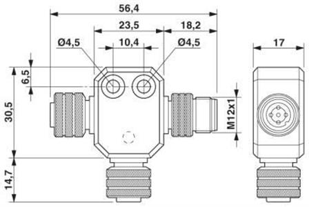 Distribuidor T SAC-M12T/2XM12 CAN - 1507793 77.00.0213 1507793 