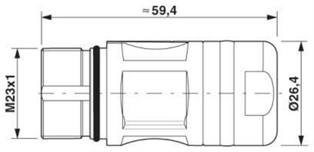 Conector de encaixe p/ acoplamentos CA-09S1N129008 - 1620036 77.00.0122 1620036 - PHOENIX 