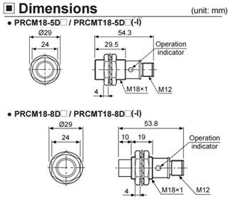 Sensor Indutivo PRCM18-5DP2 Autonics 55.00.0164 PRCM18-5DP2 