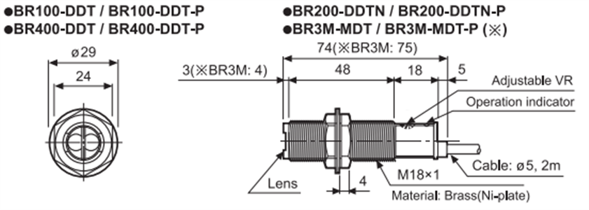 Sensor BR100-DDT Autonics 55.00.0198 BR100-DDT 