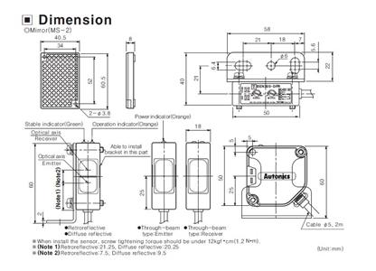 Sensor Retro-reflexivo BEN5M-MDT 55.00.0076 BEN5M-MDT 