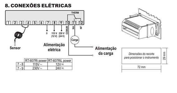 RT-607Ri Power Termostato Digital Full Gauge 34.71.0097 RT-607Ri power 115-230VAC 