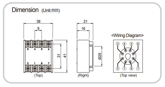 Soquete 8 Pinos PG-08 Autonics 37.00.0097 PG-08 