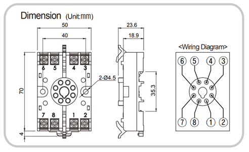 Soquete p/ Trilho DIN 8 Pinos PS-08 Autonics 37.00.0098 PS-08 