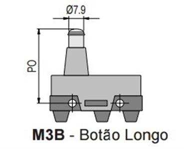 Chave Fim de Curso M3B KAP 41.00.1648 MICRO CHAVE M3B 