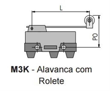 Chave Fim de Curso M3K KAP 41.00.1225 MICRO CHAVE M3K 