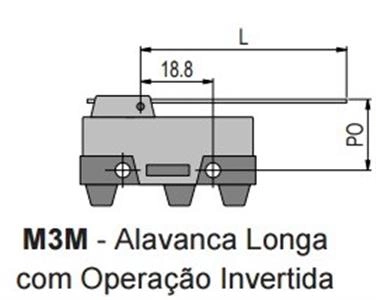 Chave Fim de Curso M3M KAP 41.00.1652 MICRO CHAVE M3M 
