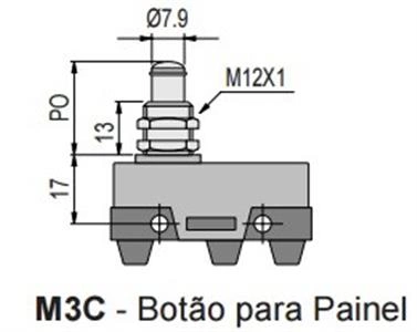 Chave Fim de Curso M3C KAP 41.00.0068 MICRO CHAVE M3C 
