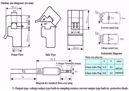 Sensor de Corrente 100A AC SCT-013