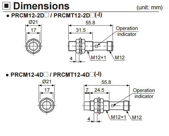 Sensor Indutivo PRCM12-2DN Autonics